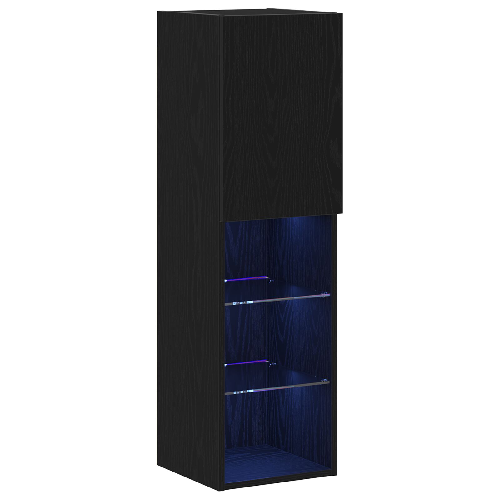 Gabinete de TV LED vidaXL 2 pcs Negro Roble 30,5x30x102 cm Madera elaborada
