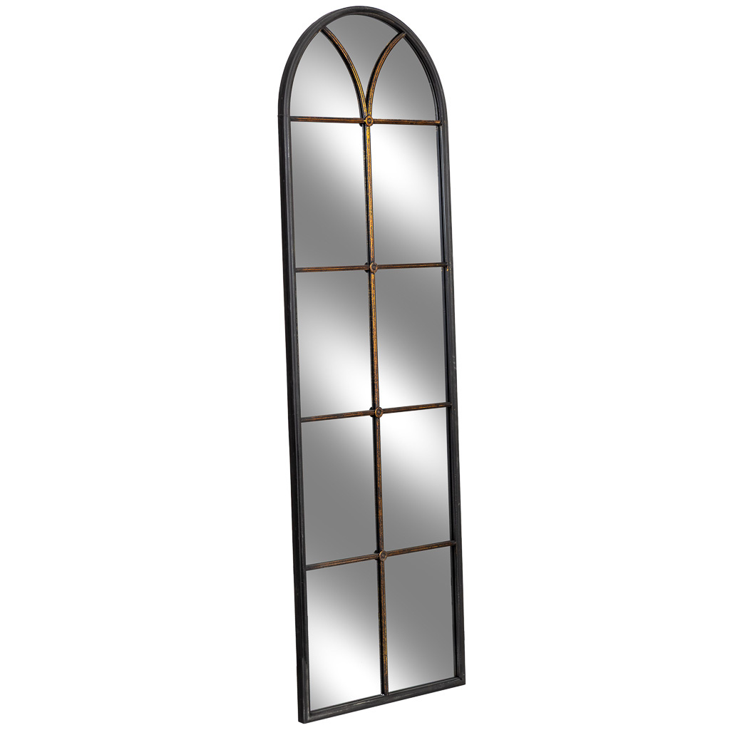 Wonderlust Deco - Espejo de pared de madera y hierro negro 60x3x190h cm Negro 60x3x190h cm