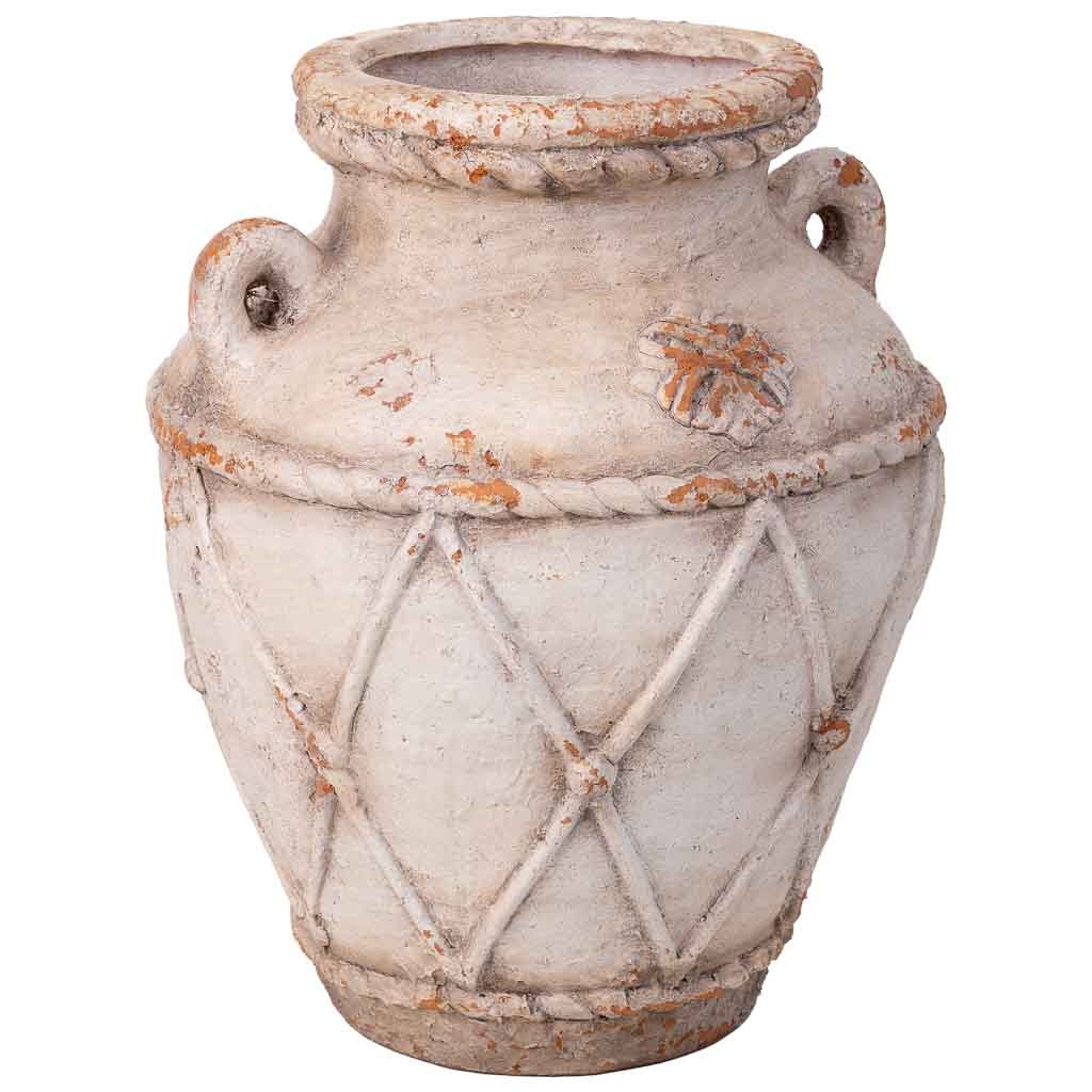 Wonderlust Deco - Jarrón decorativo color piedra, 35x35x44h cm Gris 35x35x44h cm