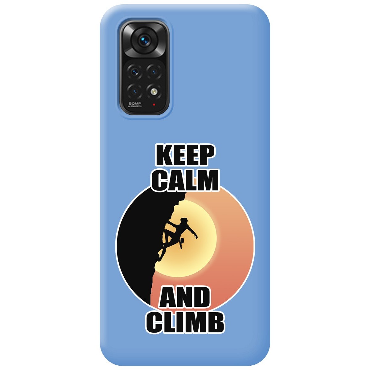 Funda Silicona Líquida Azul para Xiaomi Redmi Note 11 / 11s diseño Mujer Escalada Dibujos