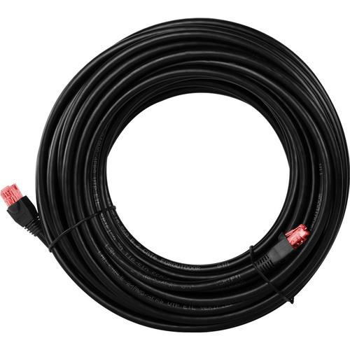 Wentronic Goobay 55439 - Cable de Red para Exteriores (Cat. 6, UUTP, 75 m, Material de Cobre, Recubrimiento de Polietileno), Color Negro