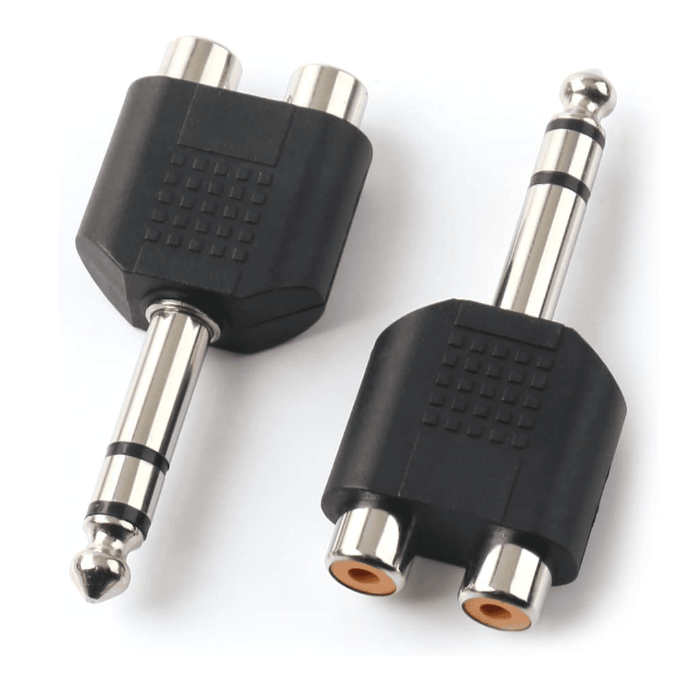 CABLEPELADO Duplicador Audio Estéreo TRS Jack 6.35 mm Macho a 2x Hembra | Splitter Jack a | Apto para batería, controladora, altavoz, piano eléctrico, Amplificador | Estéreo | 1 Unidad
