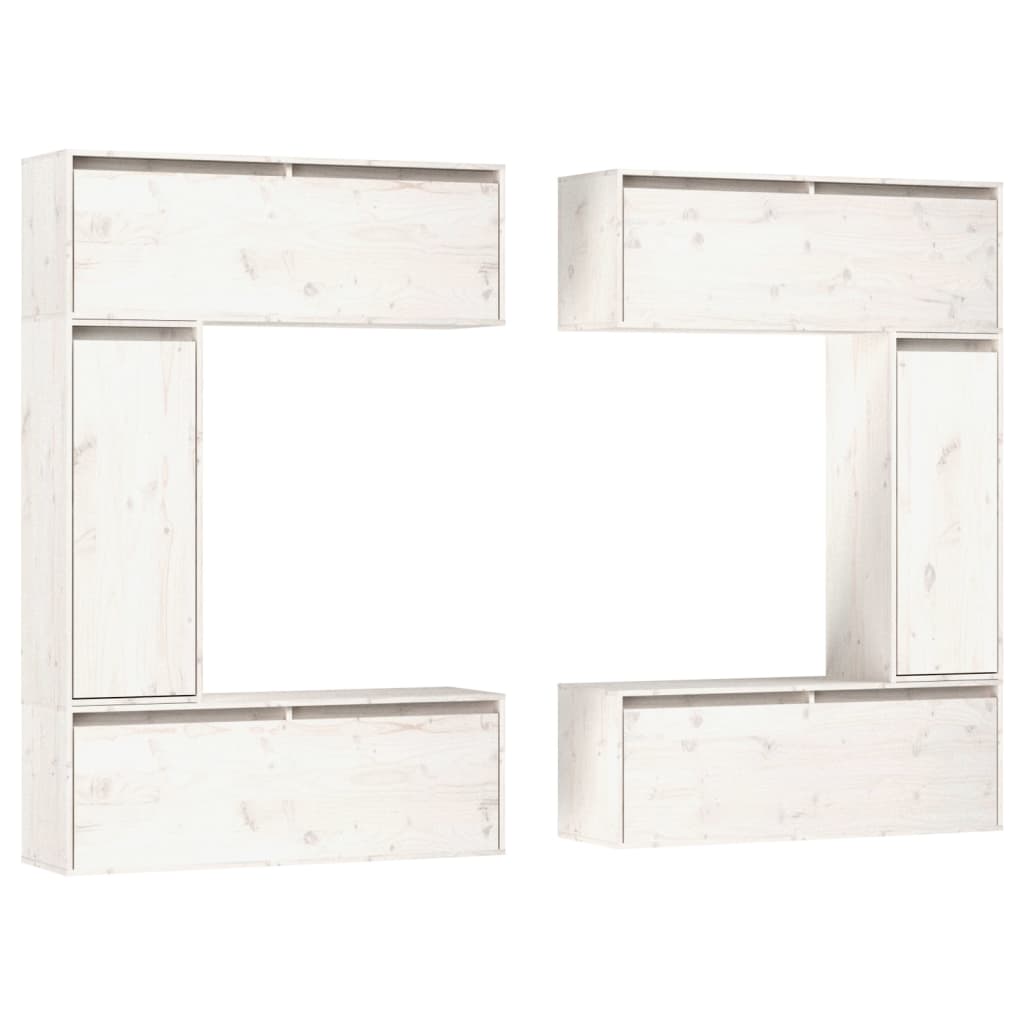 Muebles para TV 6 piezas madera maciza de pino, Mueble de Salon, Mueble TV, Mueble TV salon, Mesa de TV, Mueble tele