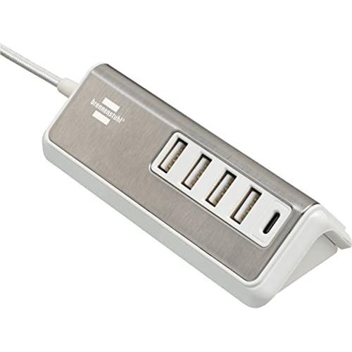 Brennenstuhl 1508230 cargador de dispositivo móvil Universal Acero inoxidable, Blanco Corriente alterna Interior