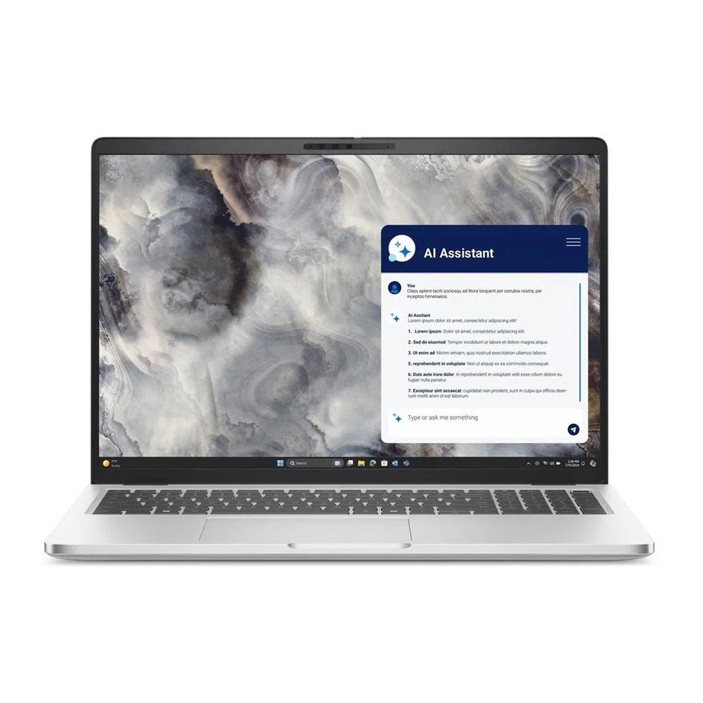 Pc portátil Intel® Core™ Ultra 5 16" Windows 11 Pro DELL HMKGV Ram 16 GB DDR5 a 5600 MT/s (ampliable a 64 GB) Disco 512GB  | SSD NVMe PCIe 4.0, Plateado (Platino)