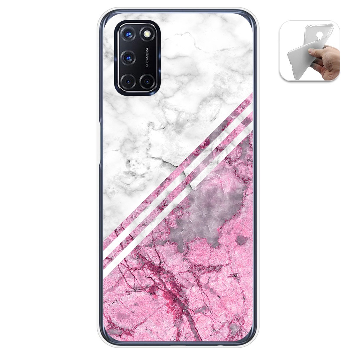 Tumundosmartphone Funda Gel Tpu para Oppo A52 / Oppo A72 diseño Mármol 03 Dibujos