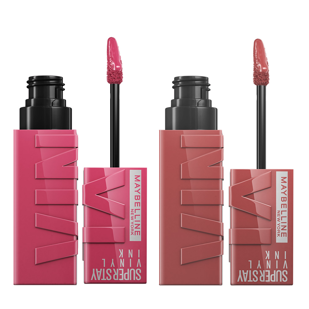 Maybelline New York | Pack x2 Superstay Vinyl Ink, Color y Brillo Hasta 16H, Tono 20 Coy + Tono 35 Cheeky