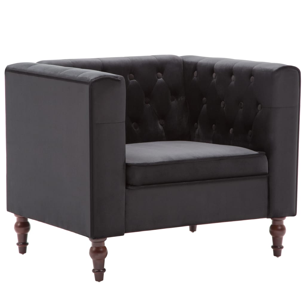 vidaXL Sillón de terciopelo negro Sillon Dormitorio Sillon Comodos Silla Relax Sillón Sofá