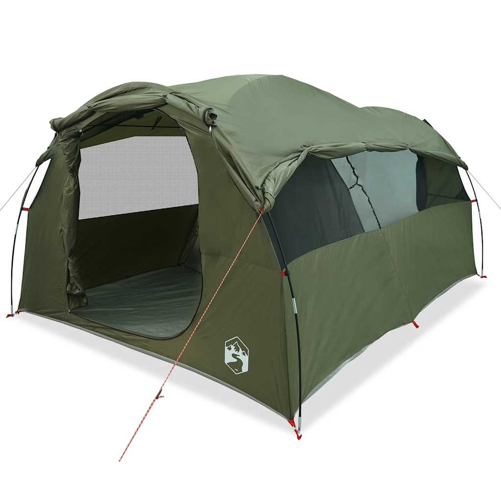vidaXL Tienda campaña familiar túnel 6 personas impermeable verde
