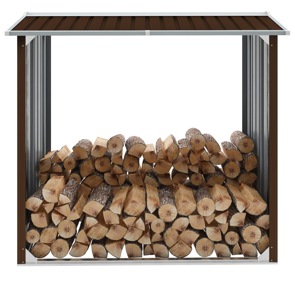 vidaXL Caseta de Jardín para Leña Acero Galvanizado 172x91x154cm Soporte Color Antracita,  Verde,  Marrón y mas