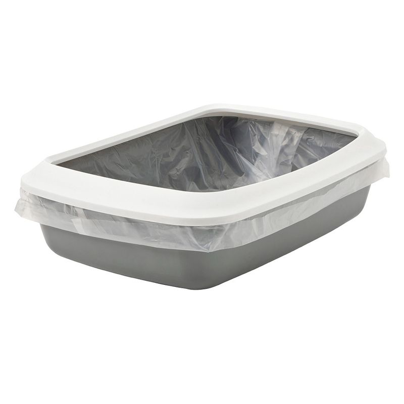 Arenero Abierto Con Pala Para Gatos, Bandeja De Arena Plastico Para Gatos Tamaño 42X31X12.5 Cms, Con Borde Blanco, Arenero Descubierto (Marca Savic)