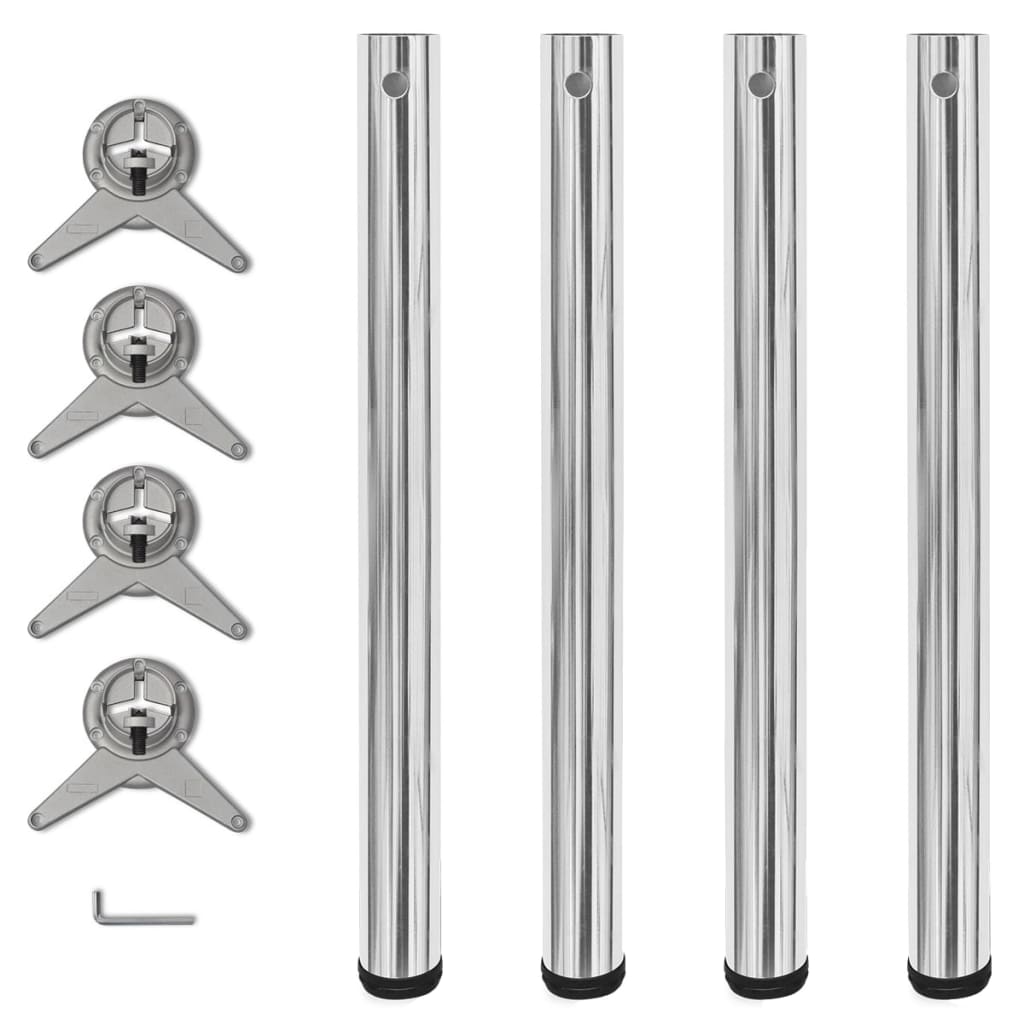 vidaXL 4 Patas de mesa ajustables en alturas 710 mm