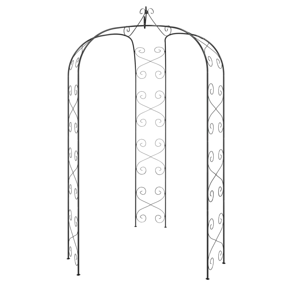 vidaXL Arco de jardín acero negro Ø180x255 cm