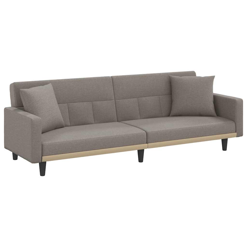 vidaXL Sofá cama con cojines tela gris taupe