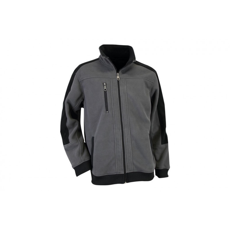Chaqueta Polar de Trabajo Modelo Walker 100% poliéster Color Gris/Negro COFAN