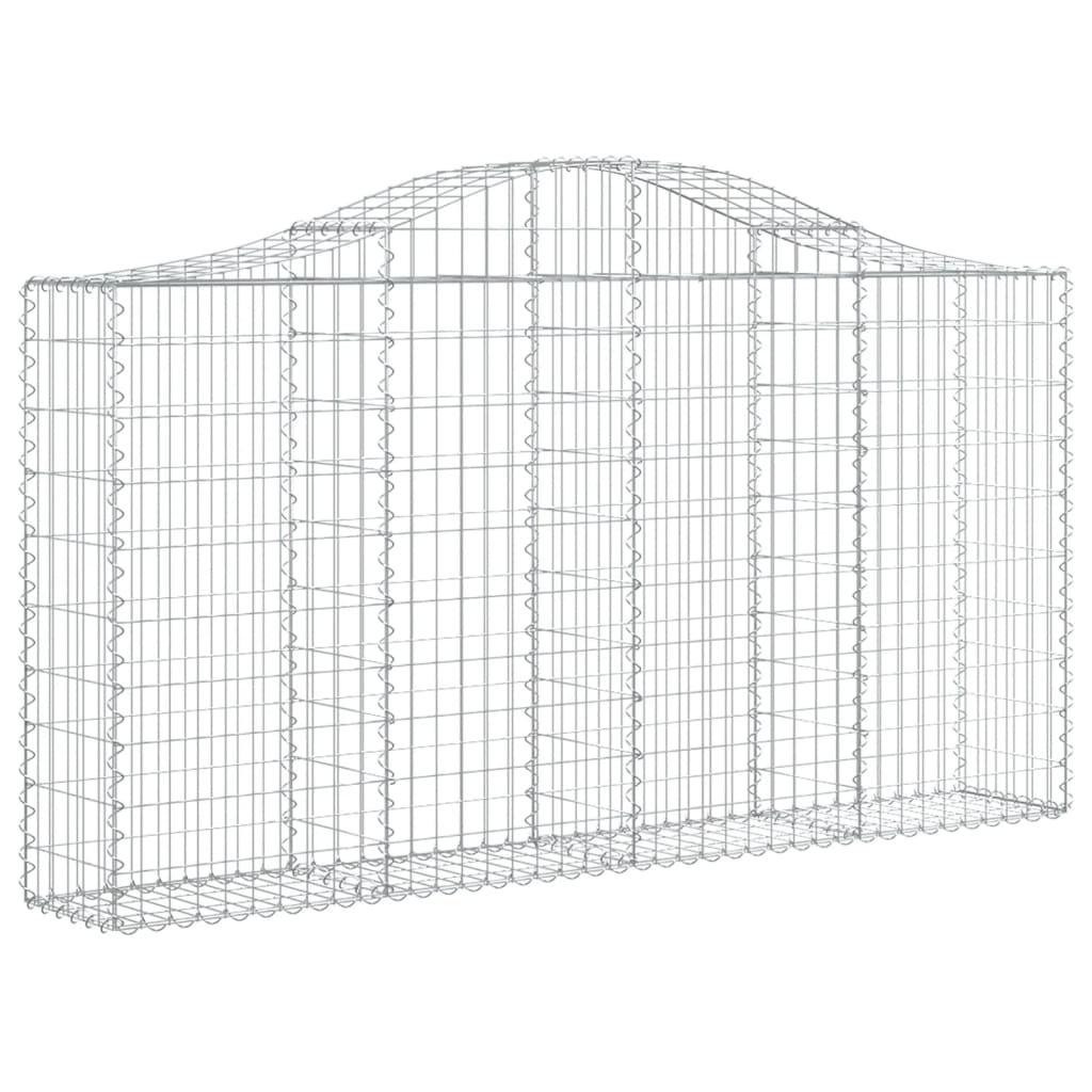 vidaXL Cestas de gaviones 2 uds forma de arco hierro 200x30x100/120 cm