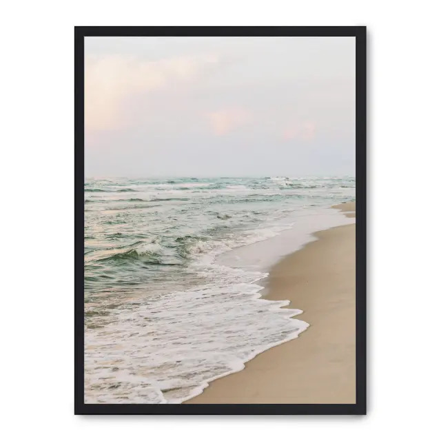 Cuadro seashore i 30x40cm, Póster impreso en papel de primera calidad de 180gr, montado sobre marco de madera MDF acabado en negro., Naturaleza - Playa