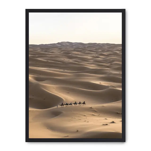 Cuadro  desert landscape vii 30x40cm, Póster impreso en papel de primera calidad de 180gr, montado sobre marco de madera MDF acabado en negro., Naturaleza - Desierto