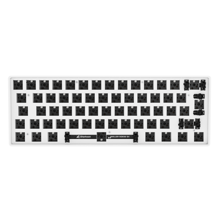 Sharkoon SKILLER SGK50 S4 Barebone ISO, color blanco, diseño del 60%, tecnología de interruptor intercambiable en caliente