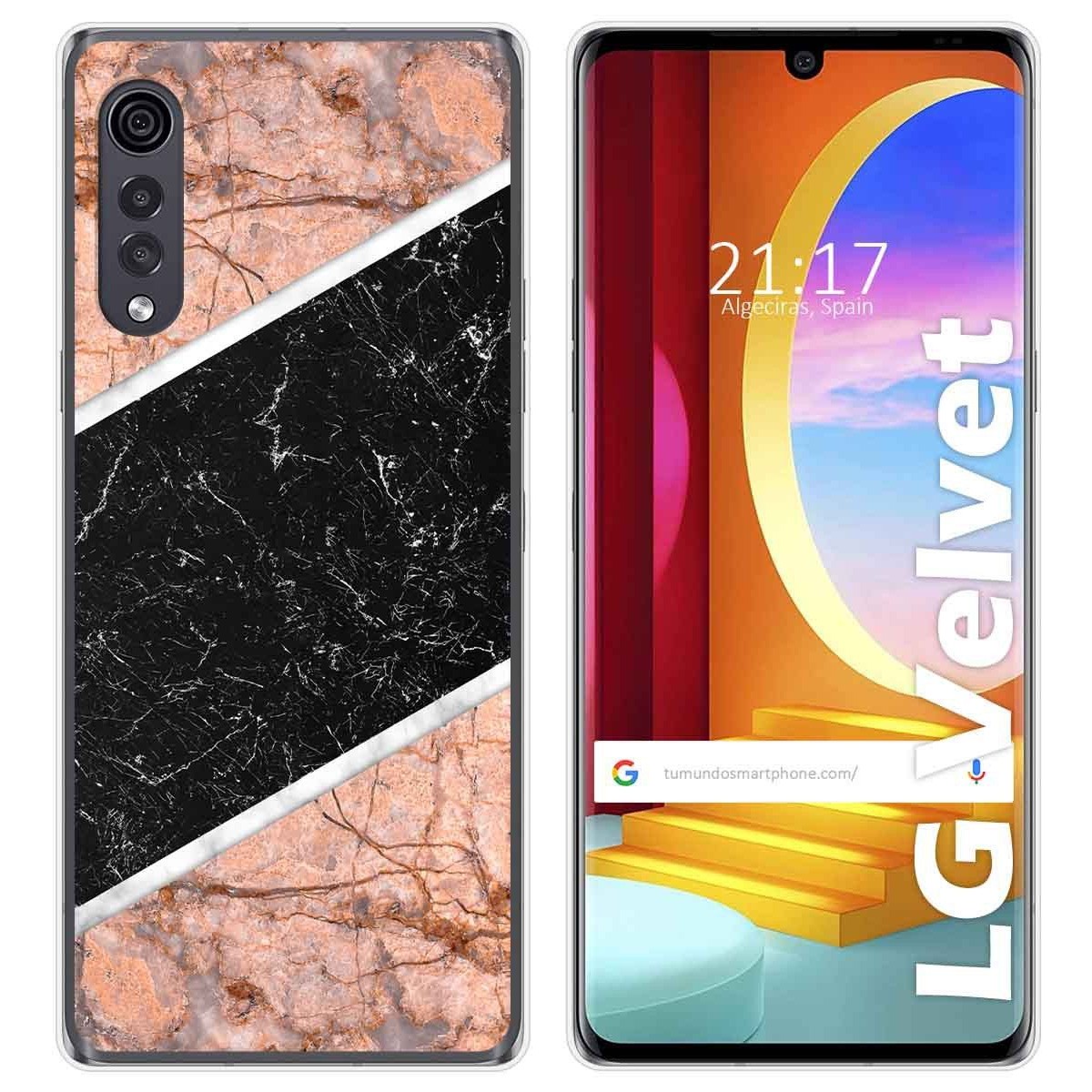 Tumundosmartphone Funda Gel Tpu para LG Velvet 5G diseño Mármol 07 Dibujos