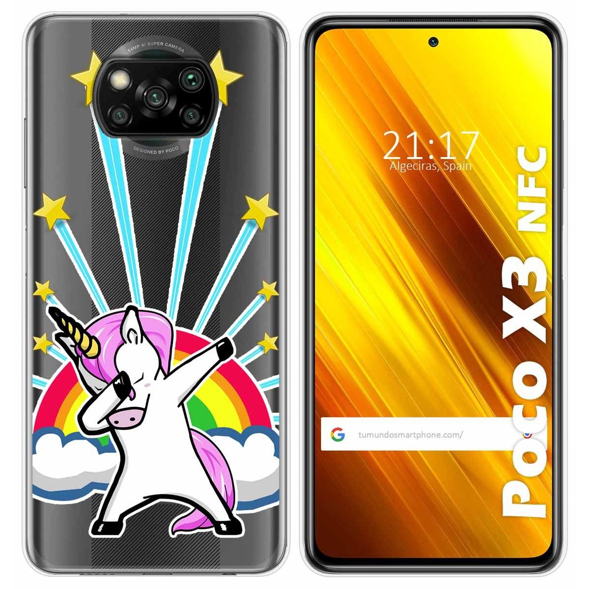 Tumundosmartphone Funda Gel Transparente para Xiaomi POCO X3 NFC / X3 PRO diseño Unicornio Dibujos