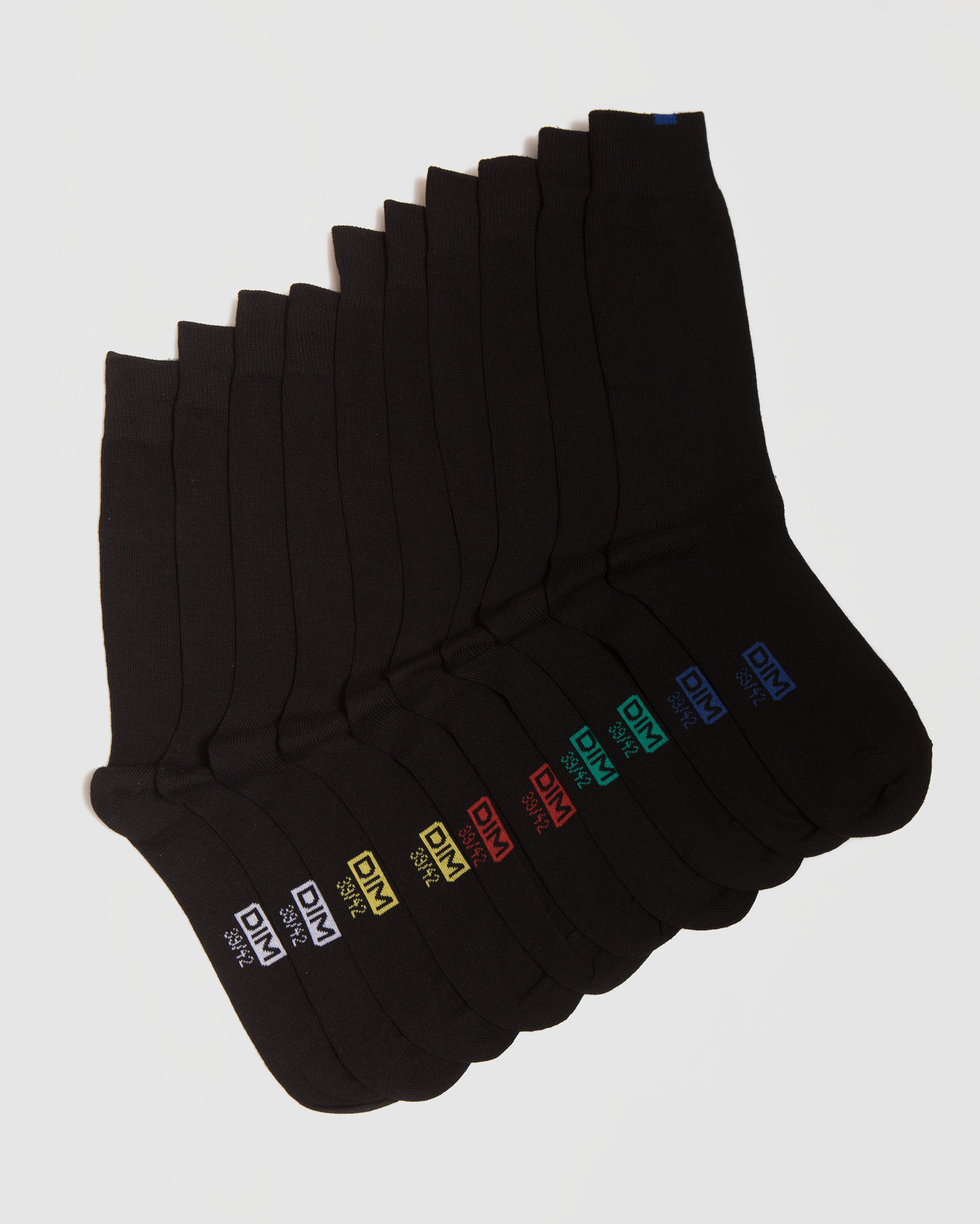 Pack de cinco pares de calcetines de hombre altos en color negro