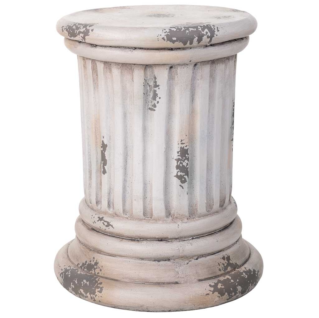 Wonderlust Deco - Columna decorativa color piedra, 34x34x42h cm Gris 34x34x42h cm