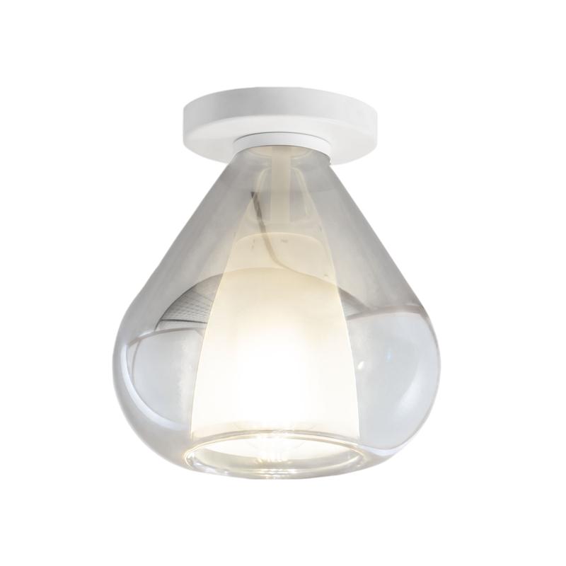 Lila - Lámpara de techo redonda d.20cm Fabas Luce - Aplique de pared con bombilla LED E27 MAX 40W - Ahumado