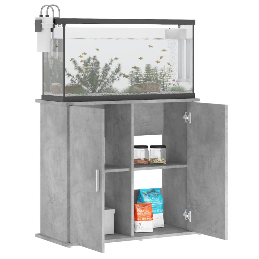 vidaXL Soporte de acuario madera ingeniería 81x36x73 cm Color Blanco brillante,  Gris hormigón,  Roble ahumado y mas