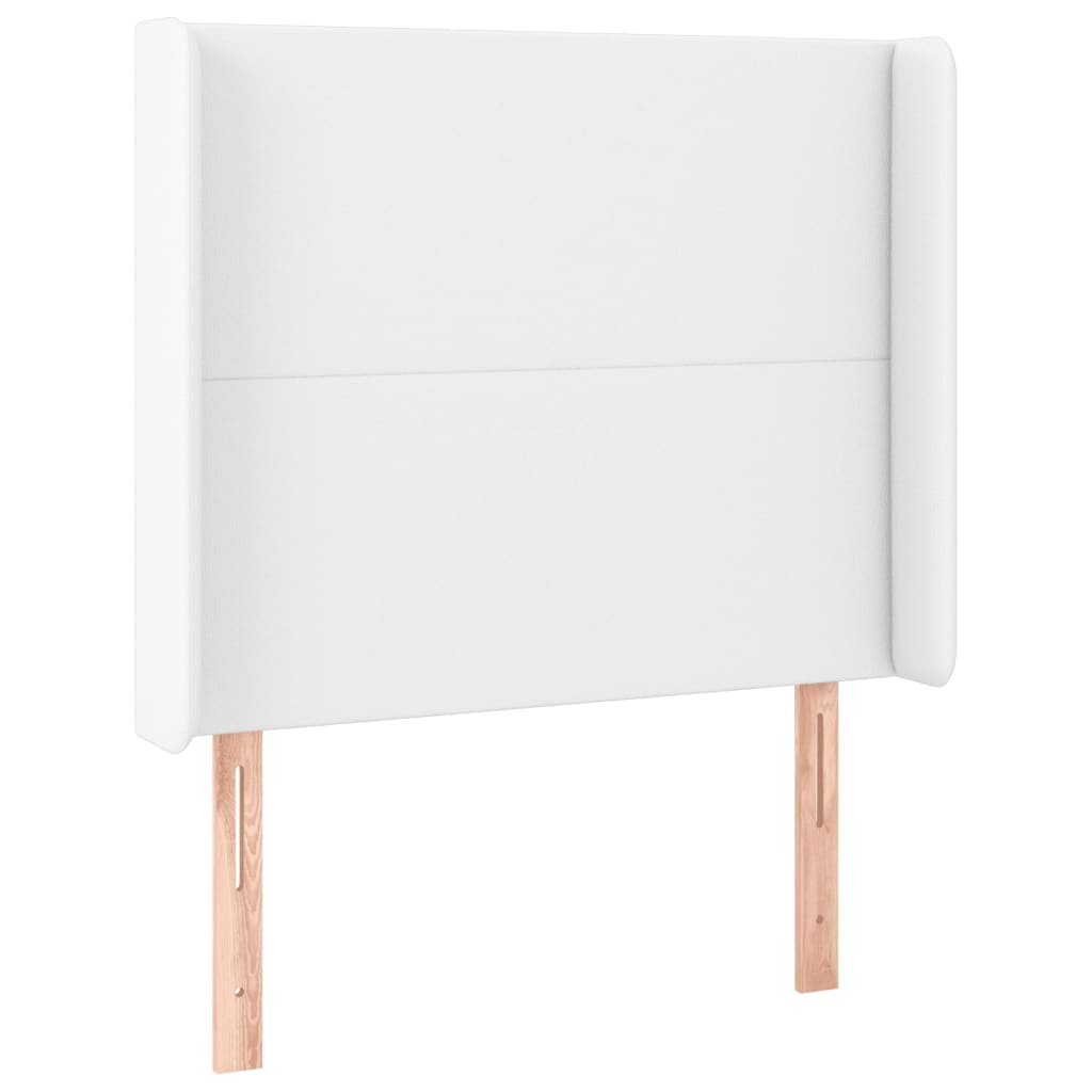 vidaXL Cabecero con LED cuero sintético blanco 93x16x118/128 cm