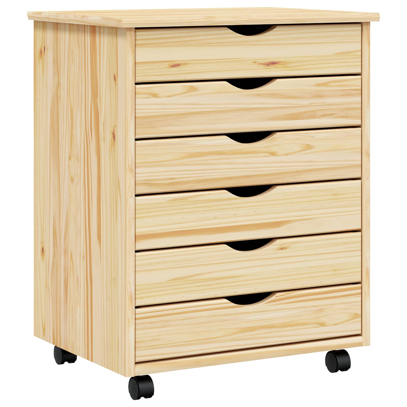 vidaXL Cajonera con ruedas MOSS madera maciza de pino 53 x 39 x 65,5 cm