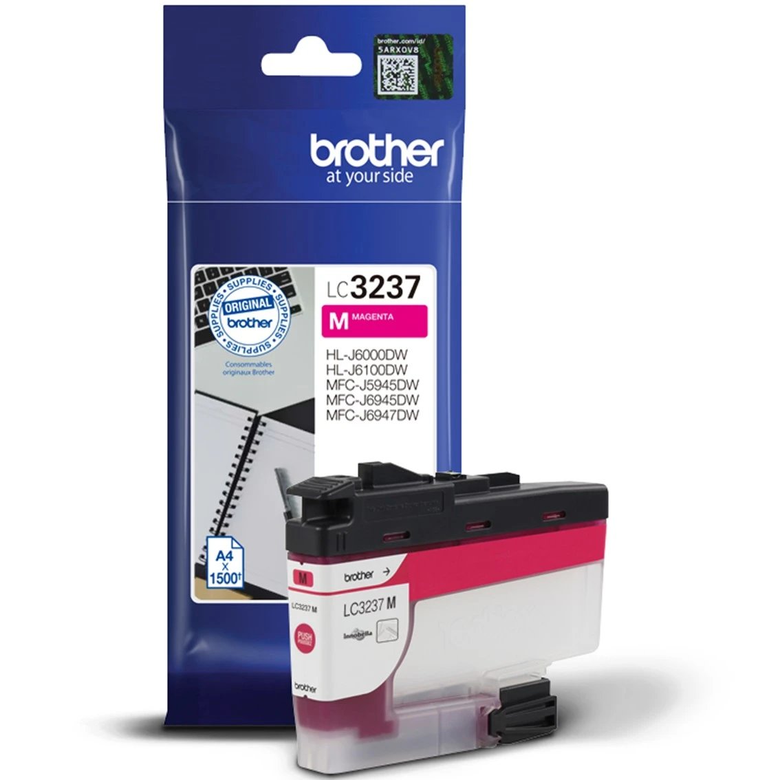 Brother - Cartucho de tinta LC3237M magenta para impresoras Brother, rendimiento de 1500 páginas, alta calidad y fácil instalación