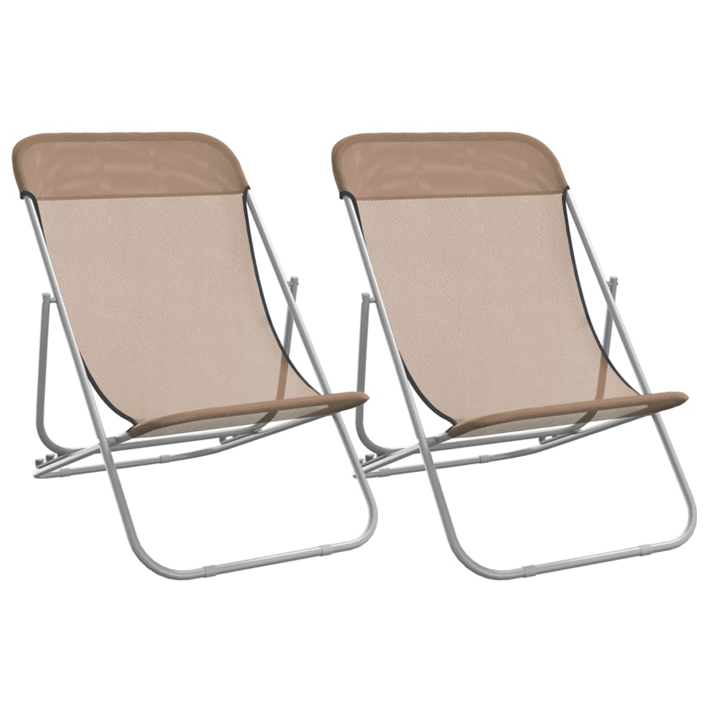 Vidaxl Silla de Playa Plegable 2 Uds Acero Recubierto Textilene Azul, Negro, Rojo