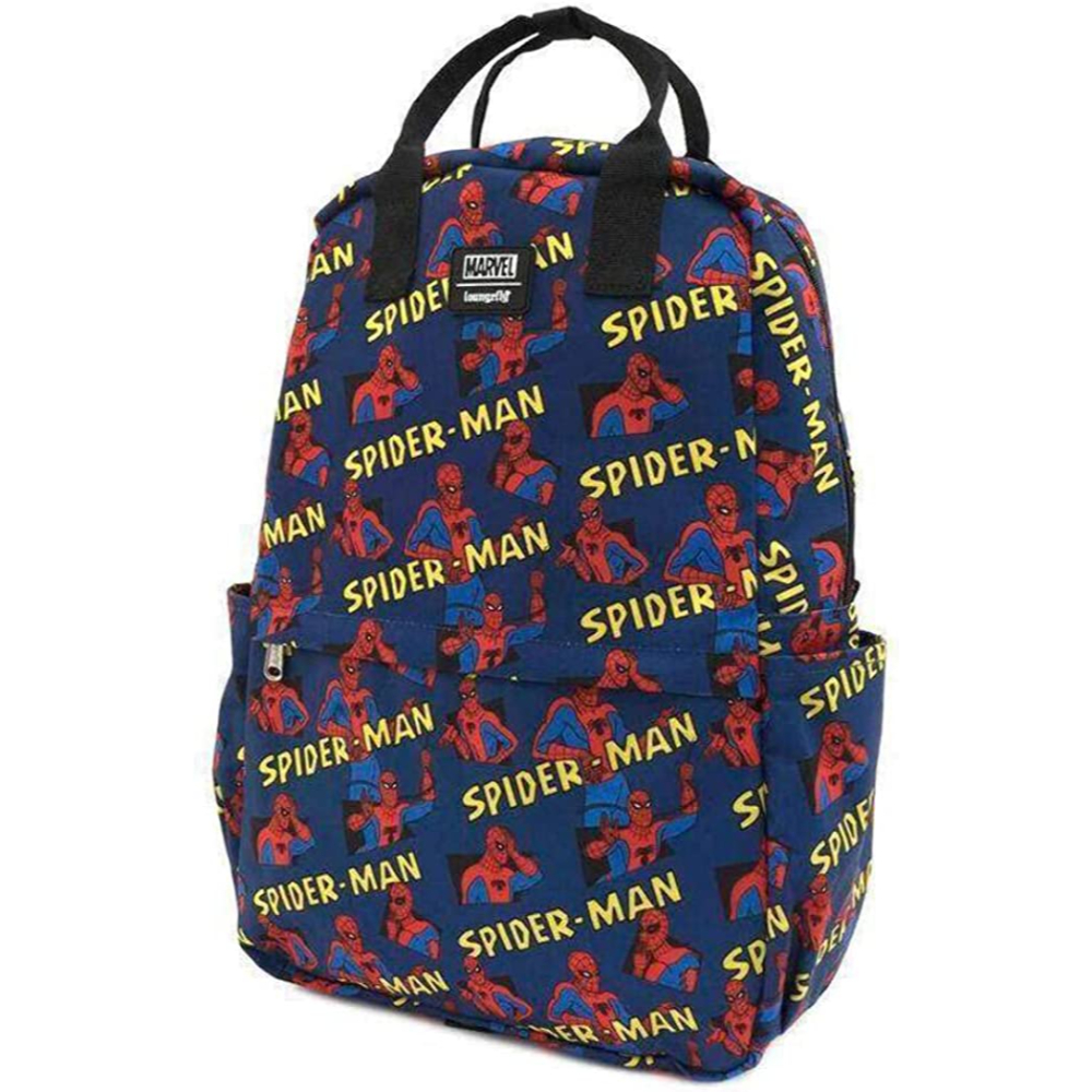 Spiderman Mochila Infantil Azul con Estampados y Bolsillo