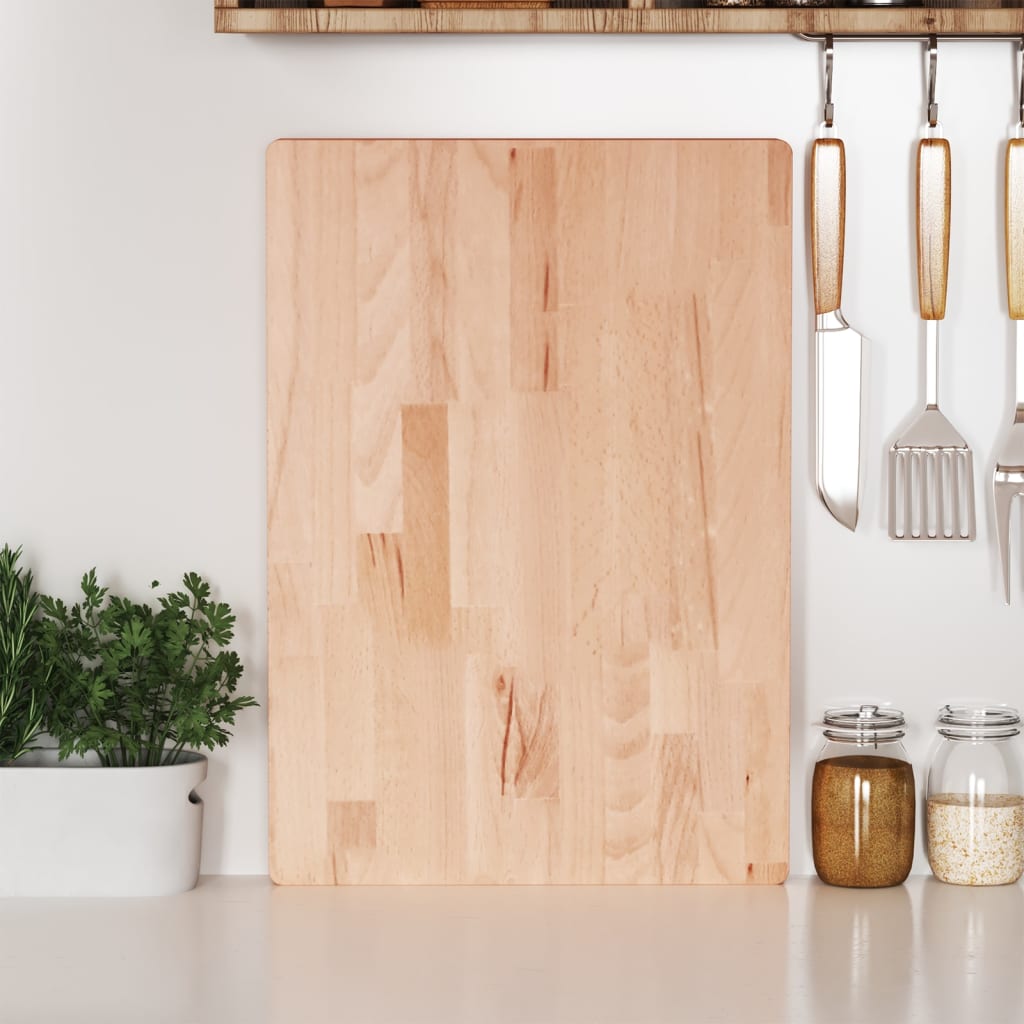 vidaXL Tabla de Cortar Utensilio de Cocina Madera Maciza de Haya Dimensiones 40 x 30 x 4 cm, 50 x 35 x 4 cm