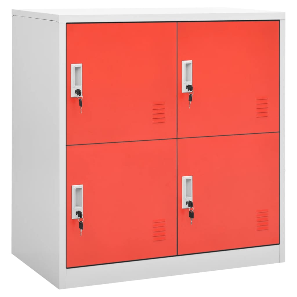 vidaXL Armario taquilla de acero 90x45x92,5 cm en color Gris claro y azul/Gris claro y rojo/Gris claro y verde y más | almacenamiento funcional diseño moderno para baño dormitorio sala