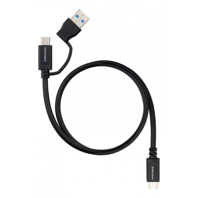 Nanocable - 10.01.4803 cable USB USB 3.2 Gen 2 (3.1 Gen 2) 3 m USB A/USB C USB C 10 Gbit/s 60 W Negro 10.01.4803