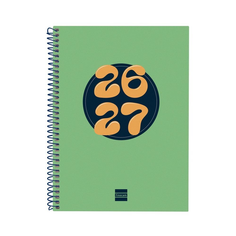 FINOCAM AGENDA ESCOLAR COOL CUARTO SEMANA VISTA HZTAL 26-27 VERDE AGENDA ESPIRAL CURSO
