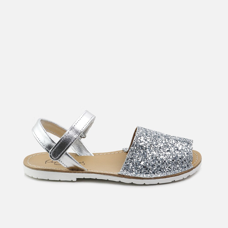 Menorquinas Glitter Plata Elibasic | Eli 1957