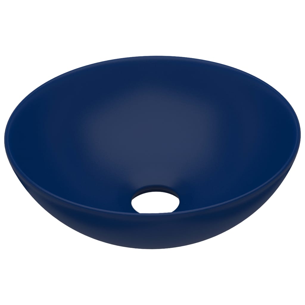 vidaXL Lavabo de Cuarto de Baño Redondo Cerámica Lujo Tocador Color Azul claro,  matte white,  matte cream y mas