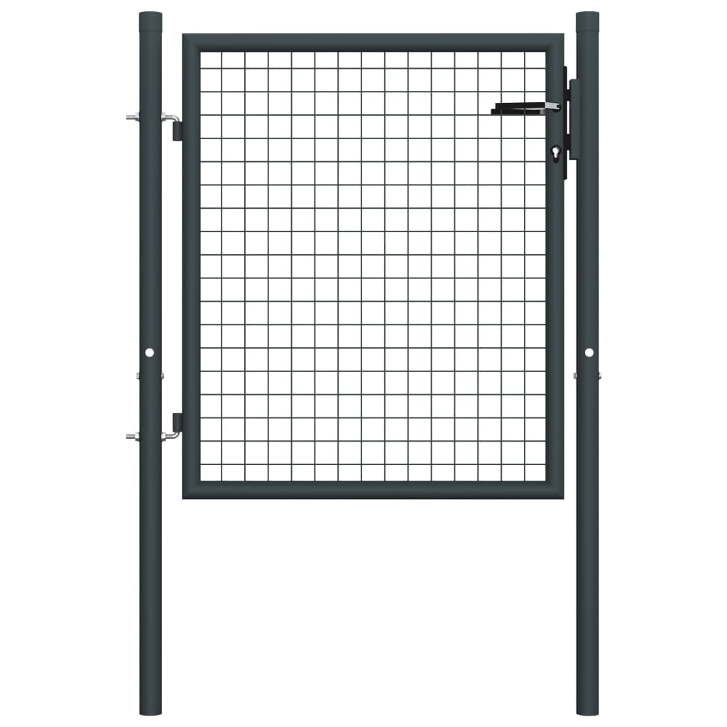 vidaXL Puerta de Malla de Jardín de Valla Acero Galvanizado Gris Dimensiones 100 x 125 cm,  100 x 175 cm,  100 x 200 cm y mas