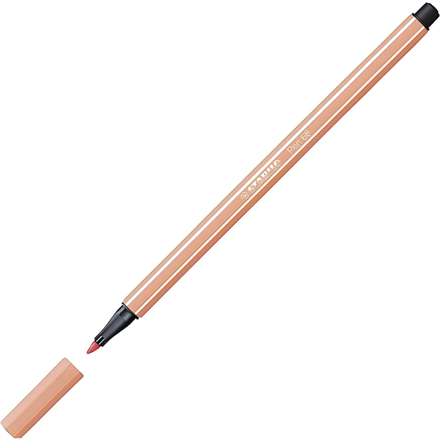 Rotulador premium con punta de fibra biselada pen 68 max color albaricoque stabilo 768/26