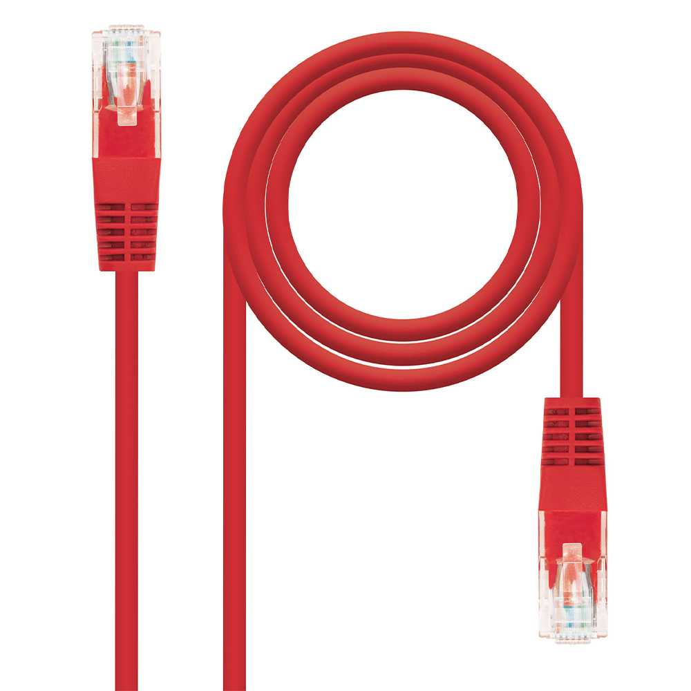 Nanocable - Nanocable 10.20.0402-R 2m Cat.6 Cable de Red RJ45 LAN Local Area Network Rojo para PC Ordenador Portátil Router Switch Consolas Latiguillo Internet UTP Doble Macho