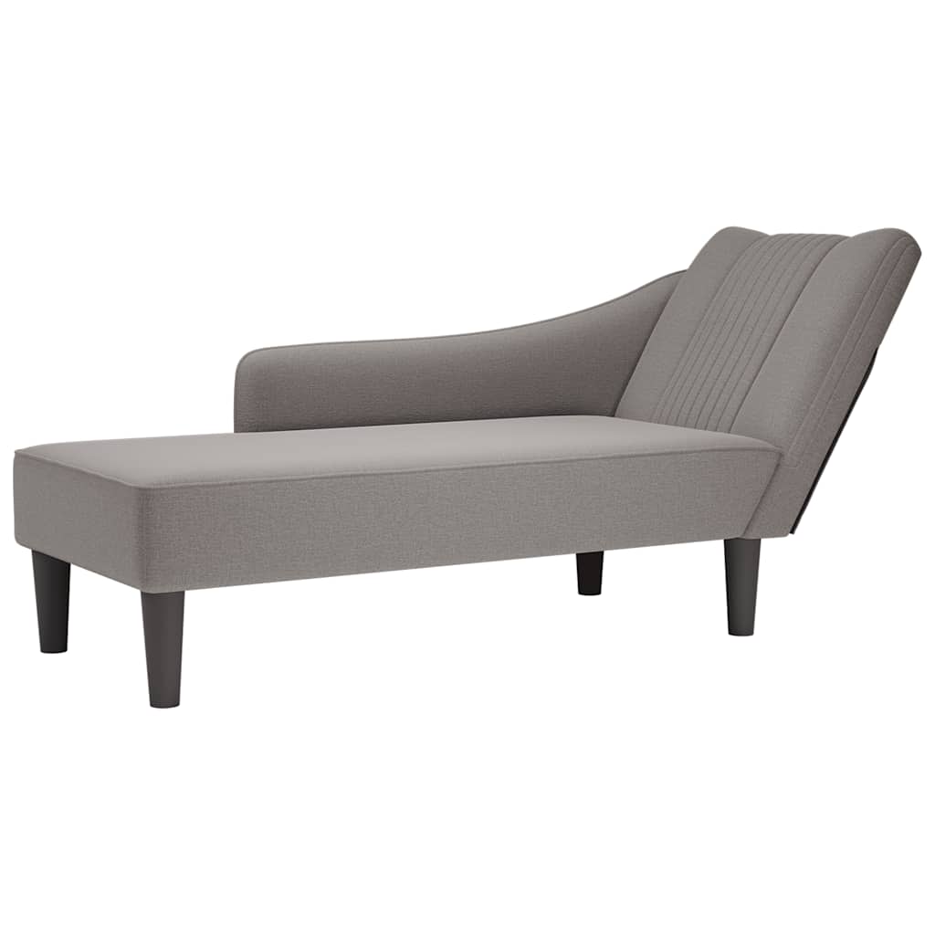 vidaXL Chaise longue con reposabrazos derecho tela color topo en color Taupé/Gris oscuro/Gris claro y más