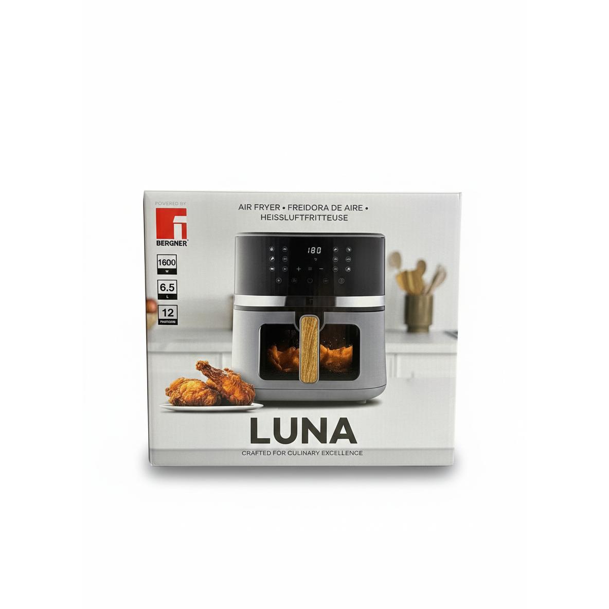 Freidora de Aire Bergner BG-51396-GY 6.5L 1600W Sin Aceite Digital