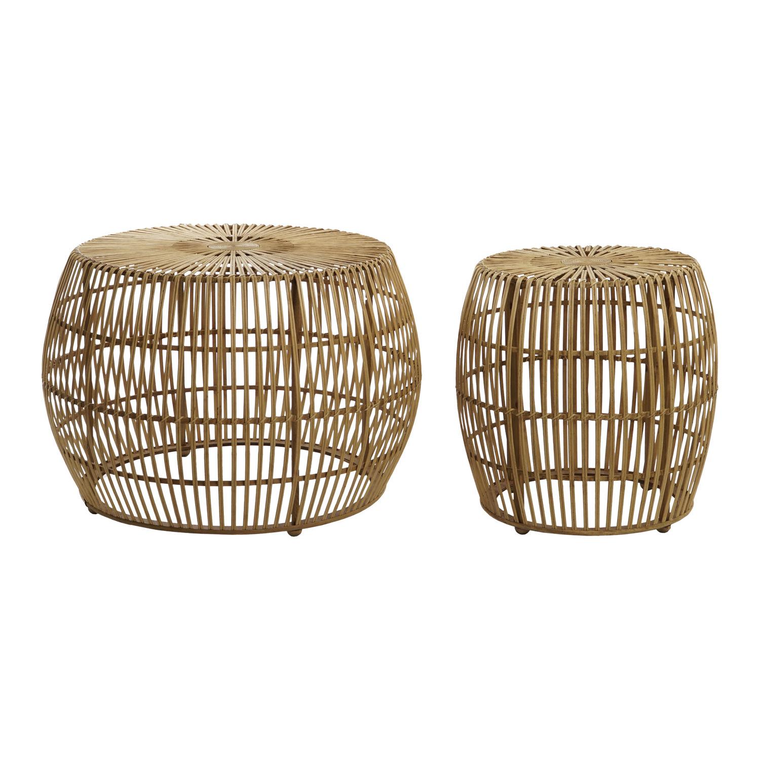 Mesa Centro Set 2 Bambu 70X70X50 Natural - Fijalo - El mejor complemento para tu hogar.