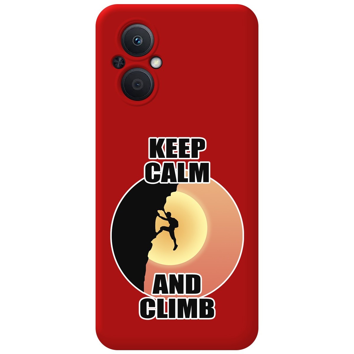 Funda Silicona Líquida Roja para Oppo Reno 8 Lite 5G diseño Hombre Escalada Dibujos