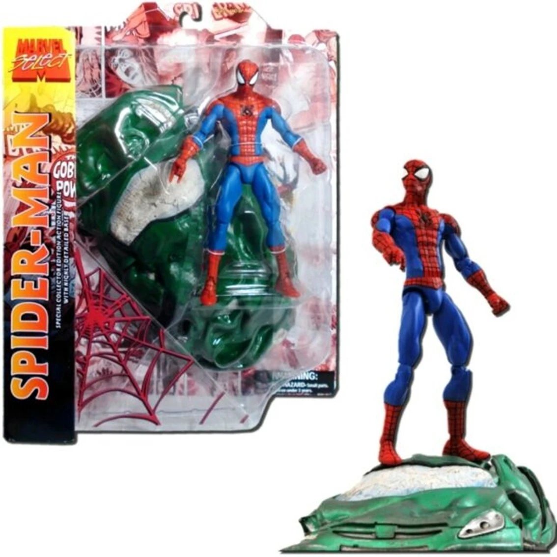 Diamond - Figura coleccionable Spider-Man de la colección Diamond Collection DIA91428 para fans y coleccionistas, diseño detallado y fiel al personaje Marvel