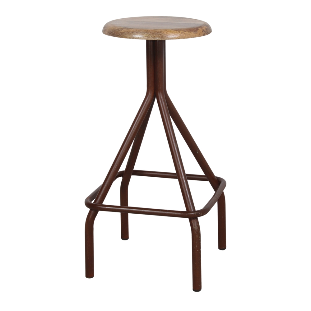 Taburete Alto Metal Y Madera Inkaspar - Misterwils Furniture For Free Souls 37x73.5x37