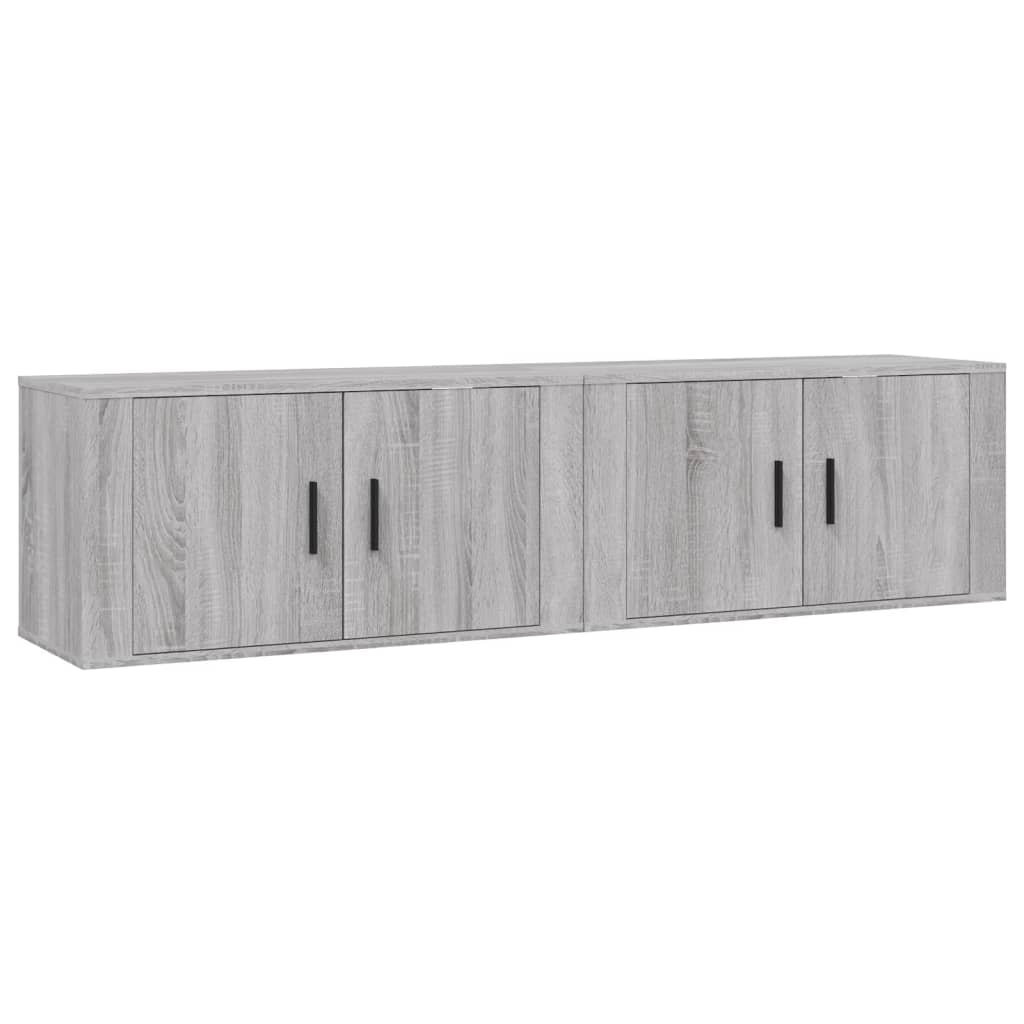 vidaXL Muebles para TV de pared 2 uds 80x34,5x40 cm, Mueble de Salon, Mueble TV, Mueble TV salon, Mesa de TV, Mueble tele